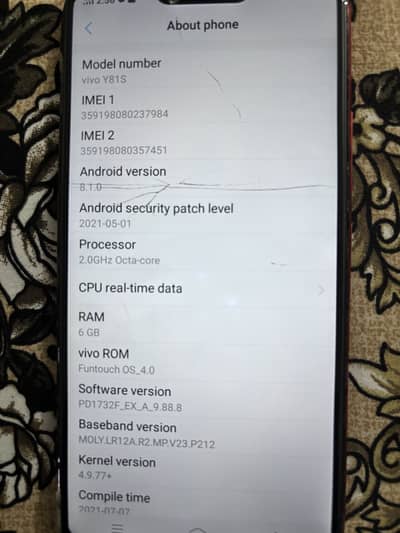 Mobile vivo Y81S