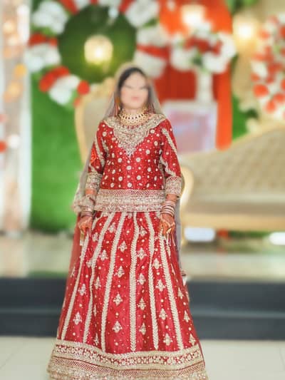 Bridal New Barat Lehenga With Jewellery for sale only 1 time use