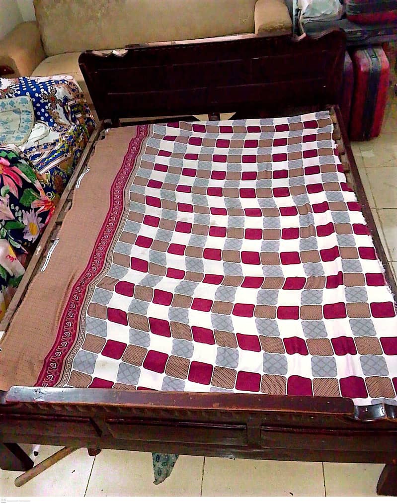 Bed wood  double bed 0