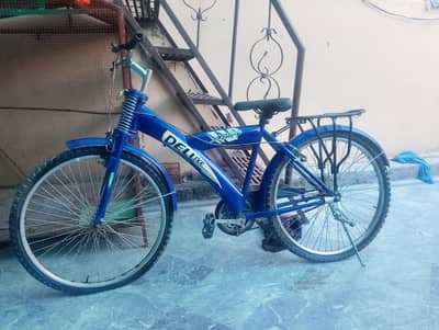 blue bicycle near to new condition