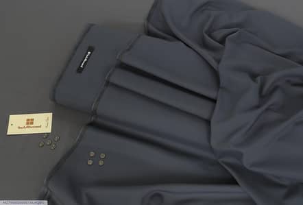 men's grey washing wear plain suit fabric 4M Gul Ahmed