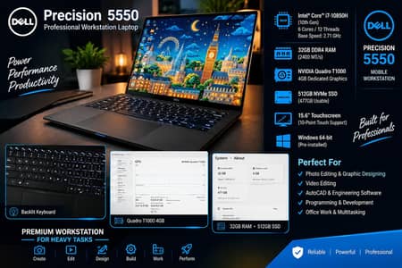 Dell core i7 brand new laptop with 4k touch screen 32GB/512GB