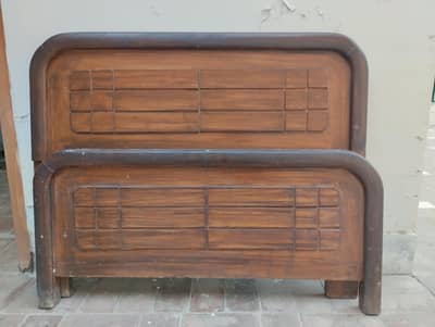 Single Wood Bed With mattress