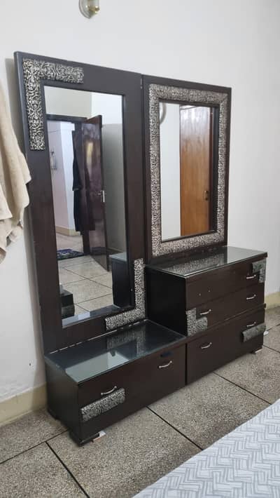 wooden double bed