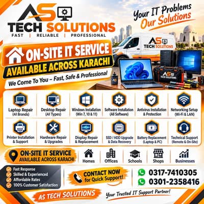 on site IT Service Karachi | Office, School & Shop Support