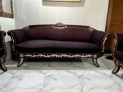 6 seater wooden sofa set