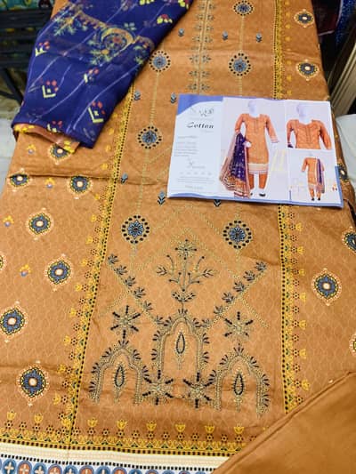 Embroidered three pcs suit noor azal lawn