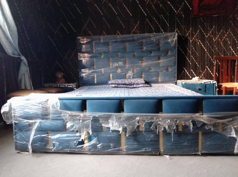 king size bed with side table also with dressing 4