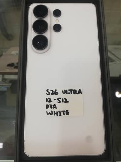 Samsung galaxy S26 ultra White 512gb official pta 10 months warranty