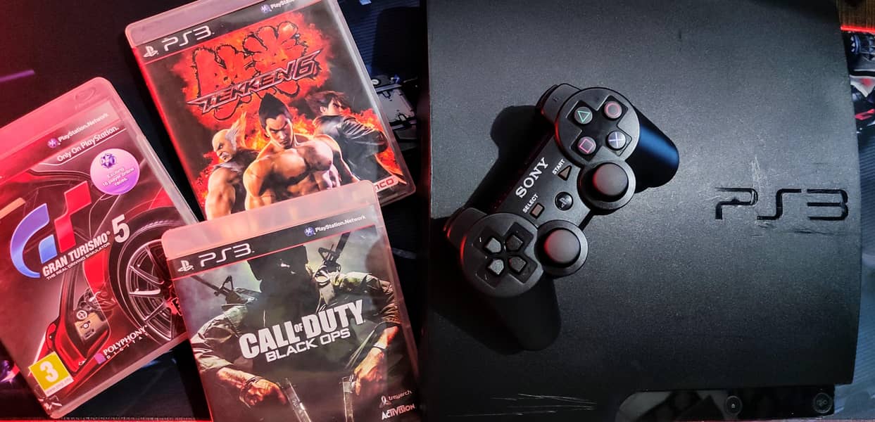 PS 3 Slim 34 Game's Installed - Jailbreak - Wireless Controller 0