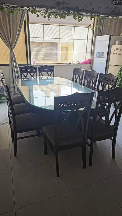 Dining table with 10 chairs