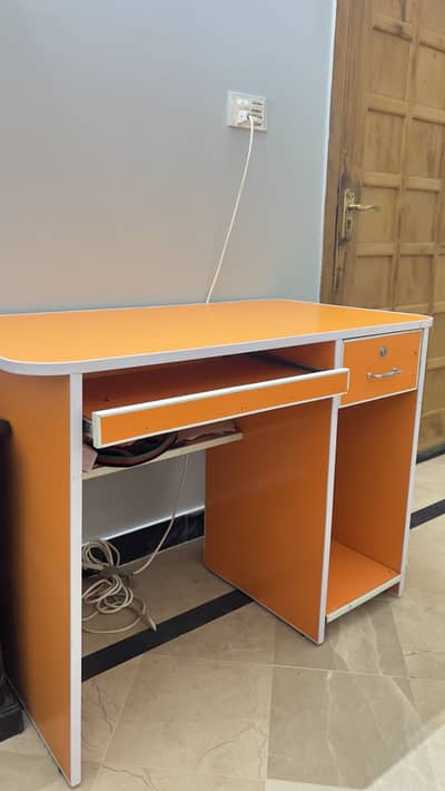 Orange Computer Table
