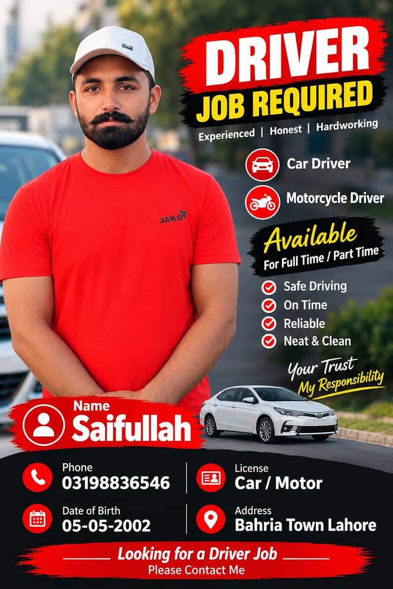 driver job Required 0