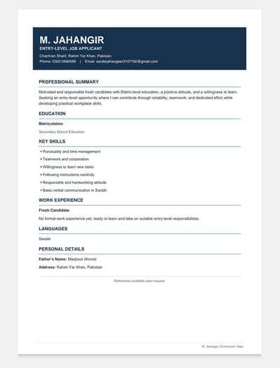 Job Title: General Worker / Helper