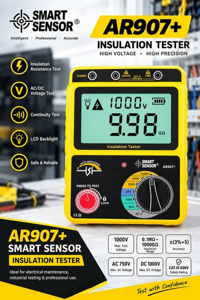 AR907+ SMART SENSOR Insulation Tester 1000V In Pakistan