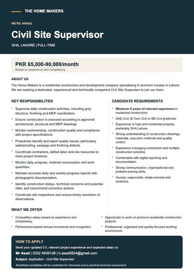 Civil Site Supervisor