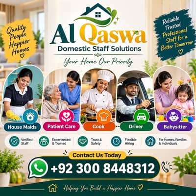 Maids available, Cook, Patient Care, BabySitter, Driver, Nurse, Chef
