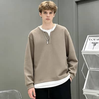Men’s Y2K Waffle Long Sleeve T-Shirt | Casual Fashion Top