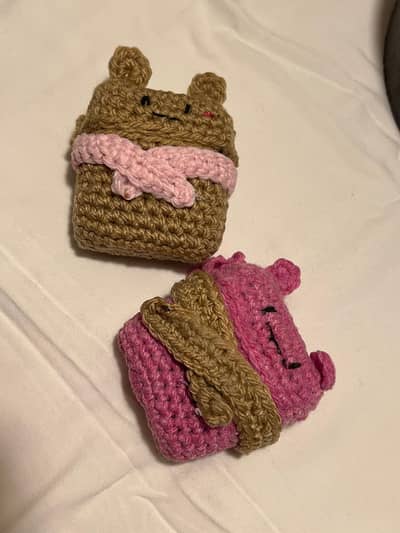 Handmade Crochet AirPods Cover – Cute Bear Design