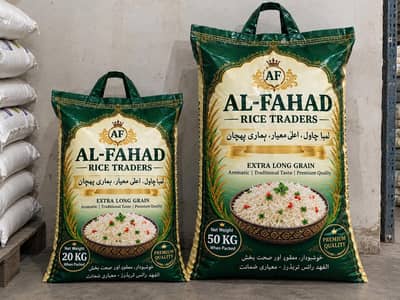 Al-Fahad Rice TRADERS. اعلیٰ اور معیاری ،صاف چاول انتہائی مناسب قیمت