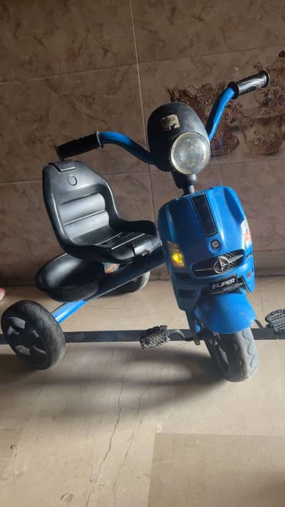 Kids cycle cars and horse