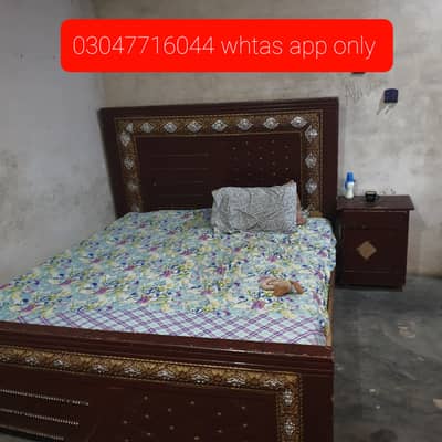 Bed with matress spring wala with one side tabel contact 03047716044