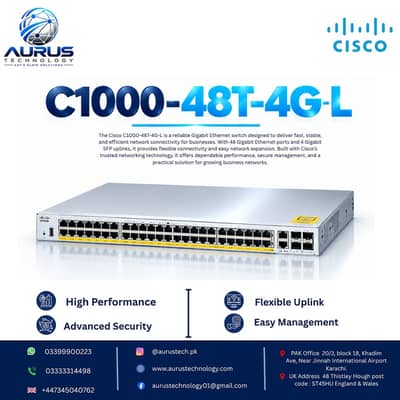 Cisco C1000-48T-4G-L 48 Port Gigabit Network Switch