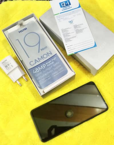 Tecno camon 19 Neo with complete box and charger