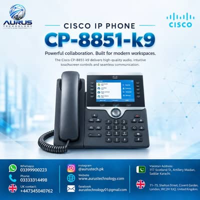 Cisco IP Phone CP-8851-K9 Business VoIP Phone