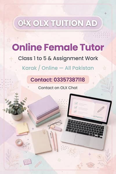 online female tuter classes1st class to 5th classs