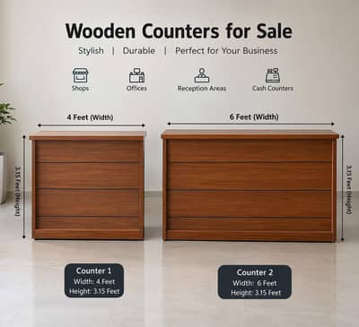 Wooden Counters for Sale – 4 Feet & 6 Feet