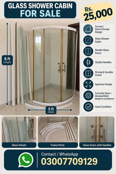 GLASS SHOWER CABIN FOR SALE