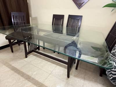 6 Seater Glass Dining Table
