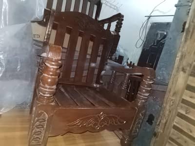 Beautiful Wooden Sofa Chairs Set – Good Condition