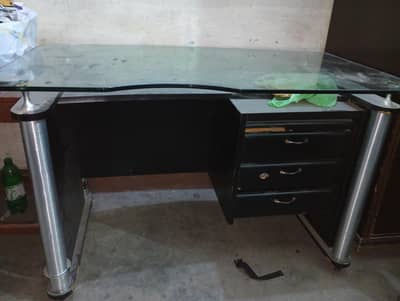 Glass top office table for sale