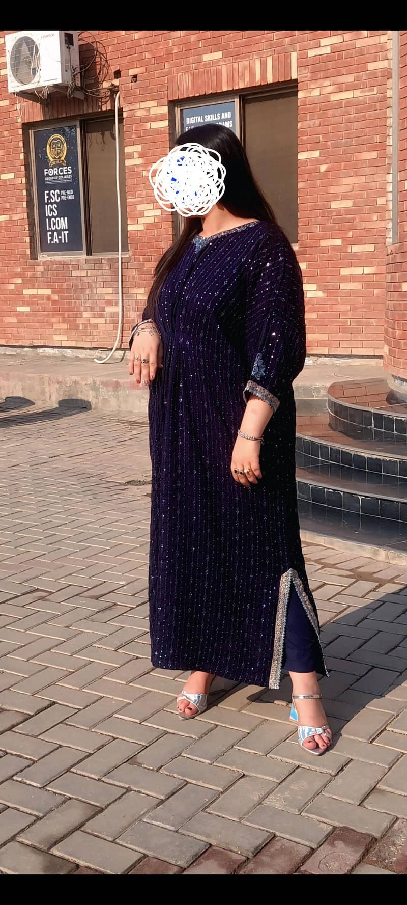 2 pc long fully embroided long kaftan 0