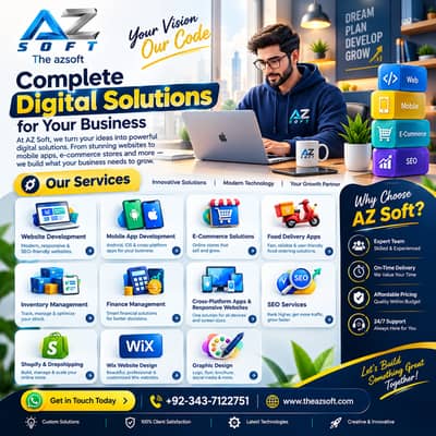 Mobile apps and Custom Website development service - Azsoft