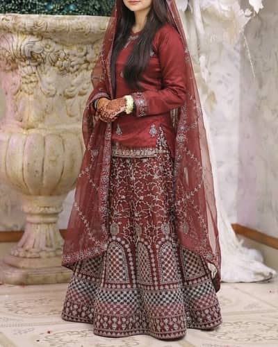 Cherry red lehenga