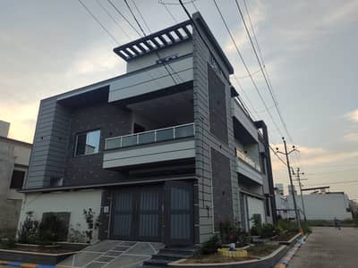 240, Yards Double Story, Corner House For Sale With Complete Solar System.