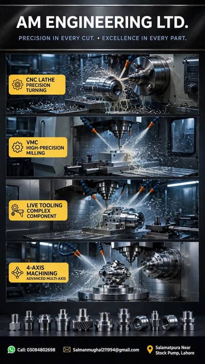 CNC Lathe, VMC Milling & Live Tooling Machining Services Lahore