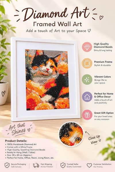 Diamond Art framed wall