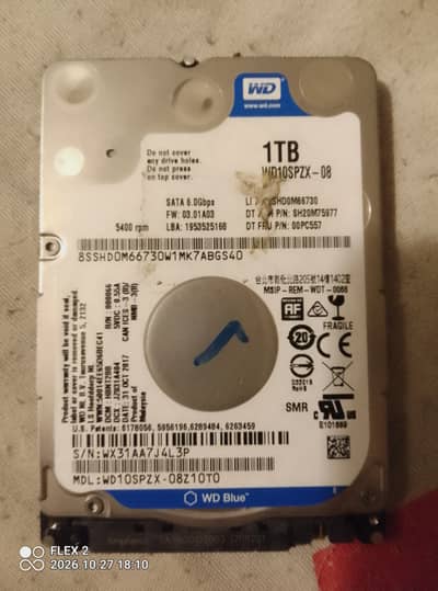 1 TB slim HDD with 100 percent health