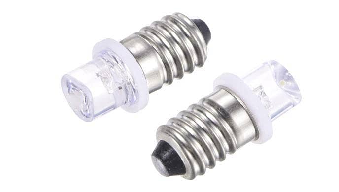 MECCANIXITY Pack of 5 E10 Screw Base LED Bulb DC 9V 0.25W w/Storage White | Hollow Head Mini Diffuse Light, Box R6114