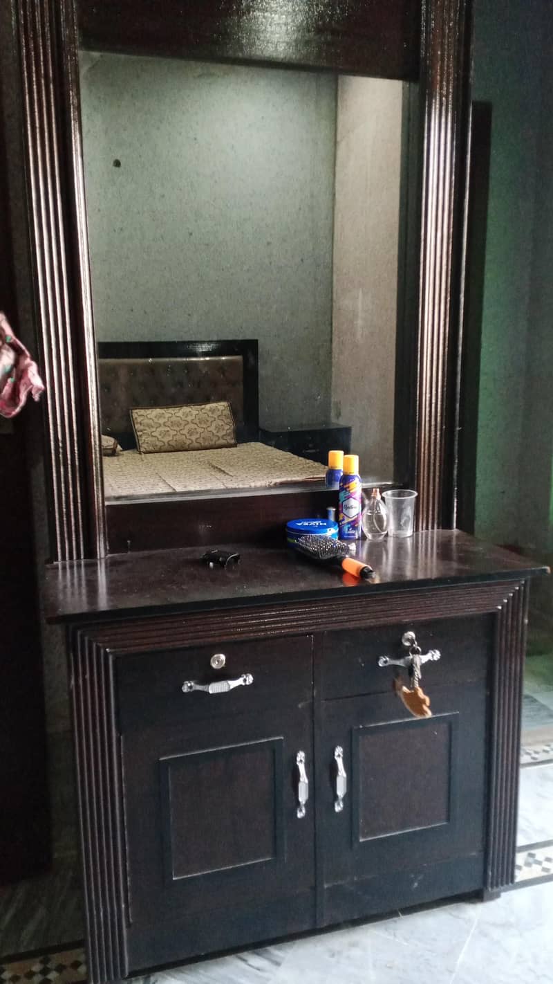 Woden bed set with side Table 2