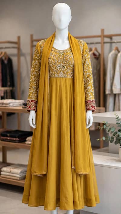 Chiffon Mustard frock + Maxi