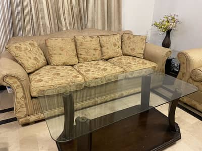 7 seater sofa set and tables