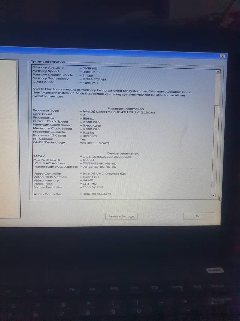 Dell corei3 8th generation 3