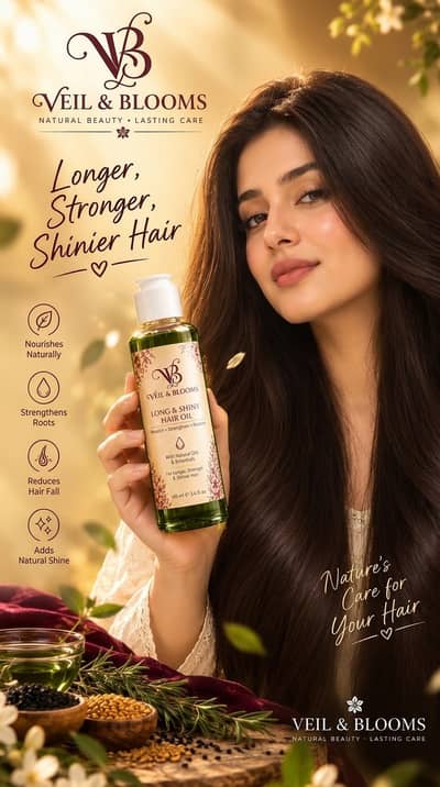 Veil and Blooms long and shiny hair oil