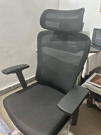 Reclining office chair with Lumbar support, 4D Hand movement
