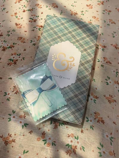 Premium Archer & Olive Dotted Journal & Matching Bow Paperclip Set